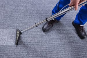 3 Reasons to Hire a Professional Cleaning Company blog - cleaner cleaning carpet with appliance